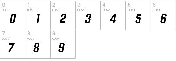 DiamanteSerial-BoldItalic numbers 0-9 preview