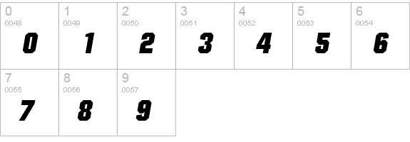 DiamanteSerial-Heavy-Italic numbers 0-9 preview
