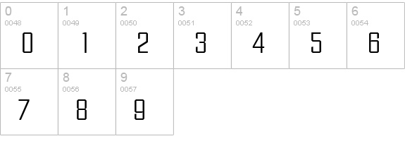 DiamanteSerial-Light-Regular numbers 0-9 preview