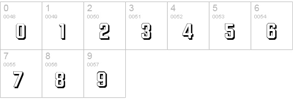 DiamanteShadow-Bold numbers 0-9 preview