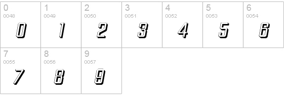 DiamanteShadow-Italic numbers 0-9 preview