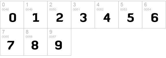 Diavlo Black Regular numbers 0-9 preview