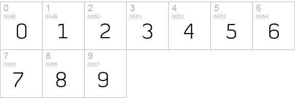 Diavlo Light Regular numbers 0-9 preview