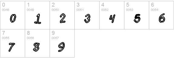 Dictator Chalk Italic numbers 0-9 preview