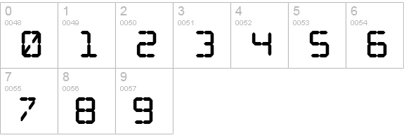 Digital dream Fat numbers 0-9 preview