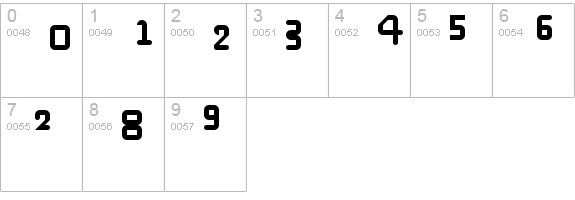 Digital Font by Audrey Regular numbers 0-9 preview