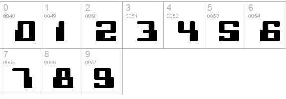 Digitek numbers 0-9 preview