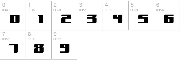 Dimentia-Wide numbers 0-9 preview