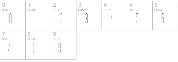 Diner Skinny numbers 0-9 preview