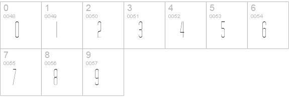 DinerSkinny numbers 0-9 preview