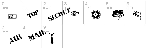 Dingbat3 numbers 0-9 preview