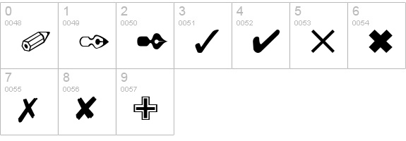 Dingbats One numbers 0-9 preview