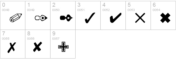 dingbats-Thin numbers 0-9 preview