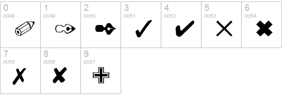 Dingbats1 numbers 0-9 preview