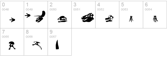 Dinosaur Solid numbers 0-9 preview