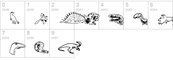 DinosoType numbers 0-9 preview