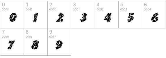 DinosuariaCracked Italic numbers 0-9 preview