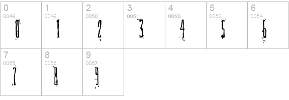 DirtyDeco numbers 0-9 preview