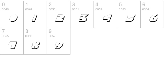 Disco Duck 3D Italic numbers 0-9 preview