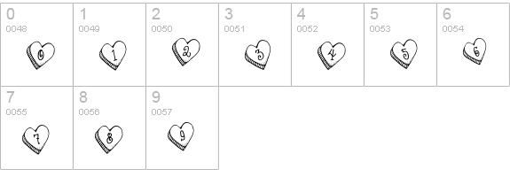 DJ Candy Heart numbers 0-9 preview