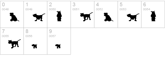 Dog30-Silhouette numbers 0-9 preview