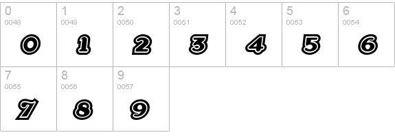 DogmaExtraOutline numbers 0-9 preview