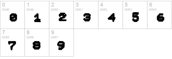 DoomPlatoon-Bold numbers 0-9 preview