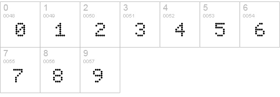 DotMatrix-TwoRegular numbers 0-9 preview