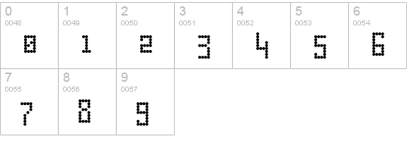 Dotto-Alphabet numbers 0-9 preview