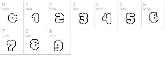 dottocrema numbers 0-9 preview