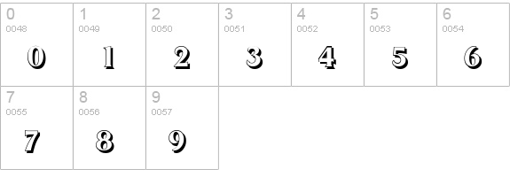 DragonShadow-Bold numbers 0-9 preview