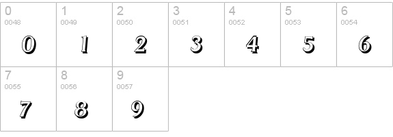 DragonShadow-Italic numbers 0-9 preview