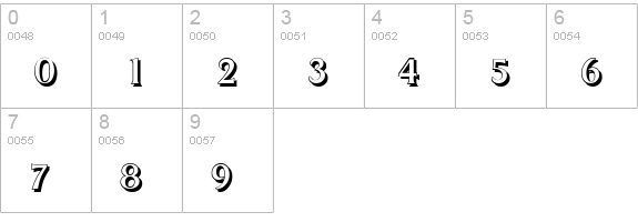 DragonShadow-Regular numbers 0-9 preview