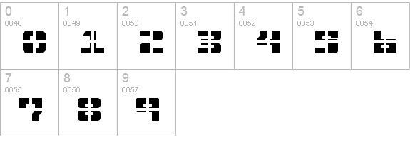 Drawn and Quartered numbers 0-9 preview
