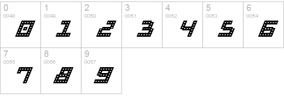 Drid Herder Italic numbers 0-9 preview