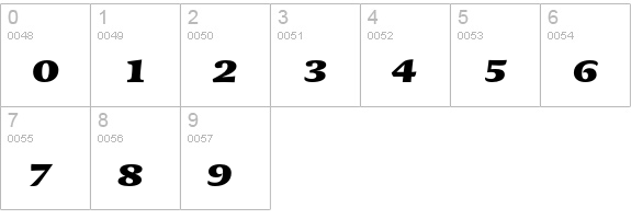 DTLDorianTCaps-HeavyItalic numbers 0-9 preview