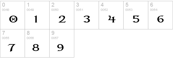 Dumbledor 2 Wide numbers 0-9 preview