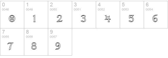 Dumbledor 3 Outline numbers 0-9 preview
