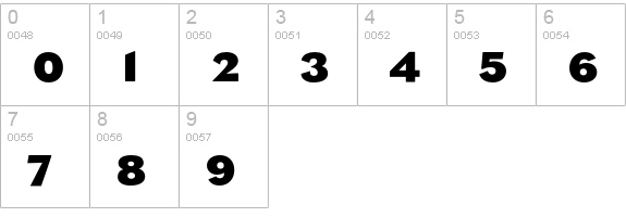 Eagle-Bold numbers 0-9 preview