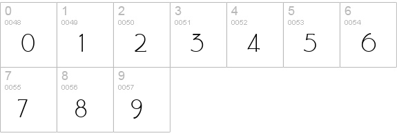 EaglefeatherFormalLight numbers 0-9 preview