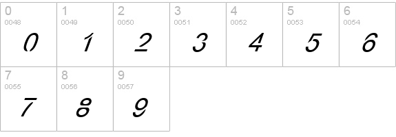 Eco-Files Italic numbers 0-9 preview