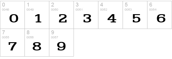 Eggo Extended Bold numbers 0-9 preview