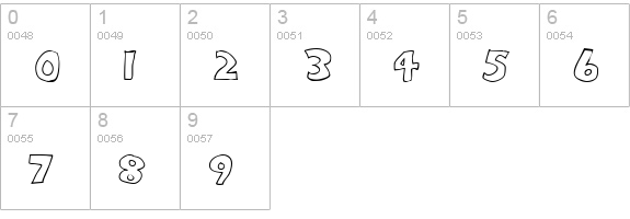 Eighty Percent Caps Outline numbers 0-9 preview
