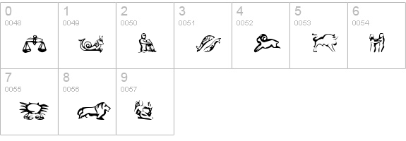EileensLittleZodiac numbers 0-9 preview
