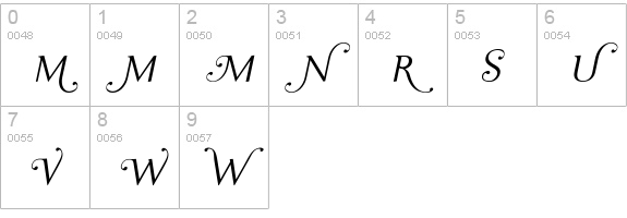 Ela Swashes Light Italic PDF numbers 0-9 preview