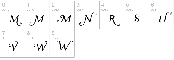 Ela Swashes SemiLight Italic PDF numbers 0-9 preview