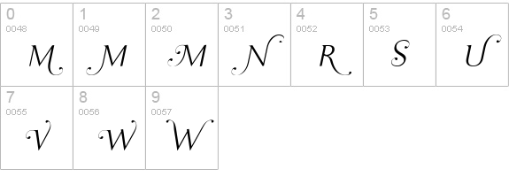 Ela Swashes XeLight Italic PDF numbers 0-9 preview