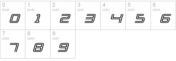 Election Day Expanded Italic numbers 0-9 preview