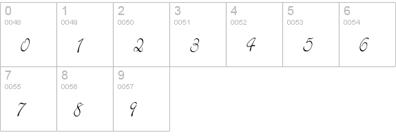 Elegant numbers 0-9 preview