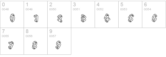 ElliottsTyphpoidMThrDLight numbers 0-9 preview